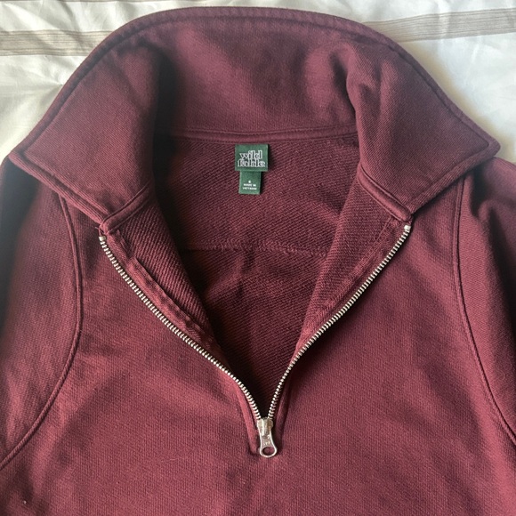 Wild Fable Maroon Half-Zip Sweatshirt & Short Set - Picture 2 of 5